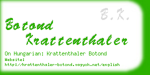 botond krattenthaler business card